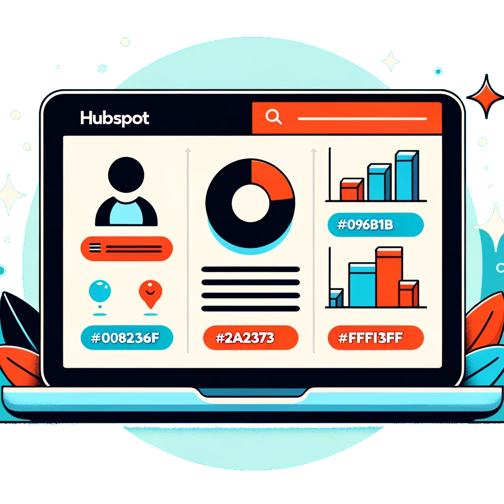 Vector graphic of a zoomed-in laptop screen highlighting the HubSpot interface-1